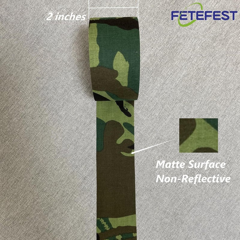 Fetefest Camo Tape Camouflage Tape No Residue, Non-Reflective 2" by 30Yard with Various Camo Patents - Image 2